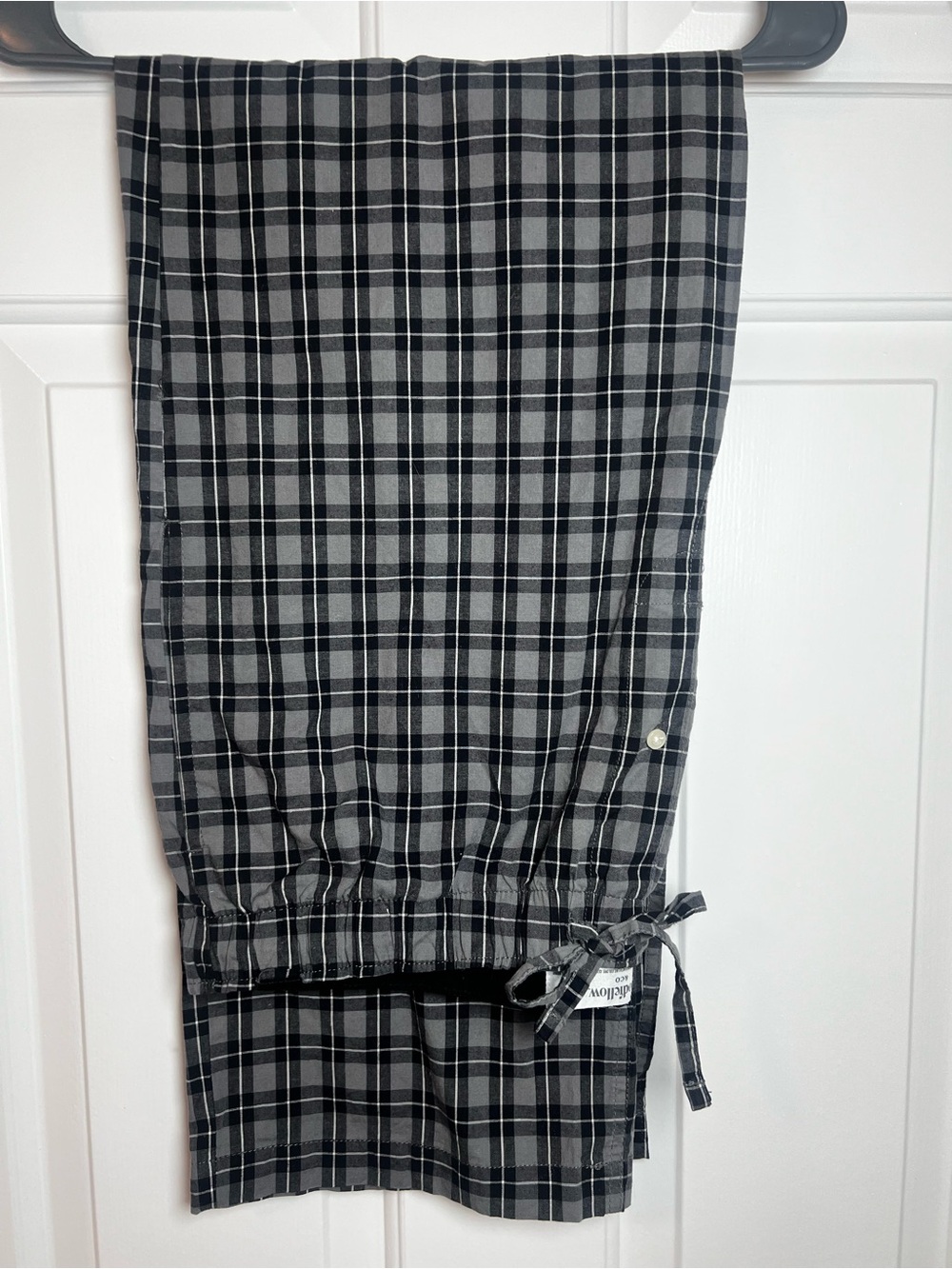 Goodfellow & Co Black and Gray Plaid Flat Front Lounge Pajama Pants